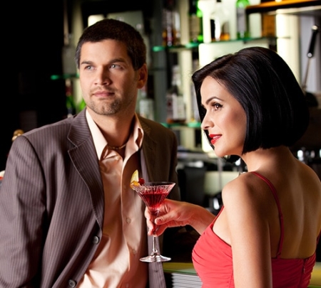 A couple inside in a couple friendly strip club Barcelona