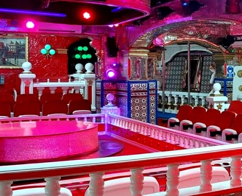 Bagdad Barcelona main stage and seating area inside Sala Bagdad clubaround.